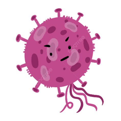 Virus Bacteria Png Image Purple Cartoon Cute Virus Bacteria Purple