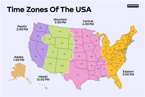Usa Time Zones And Related States