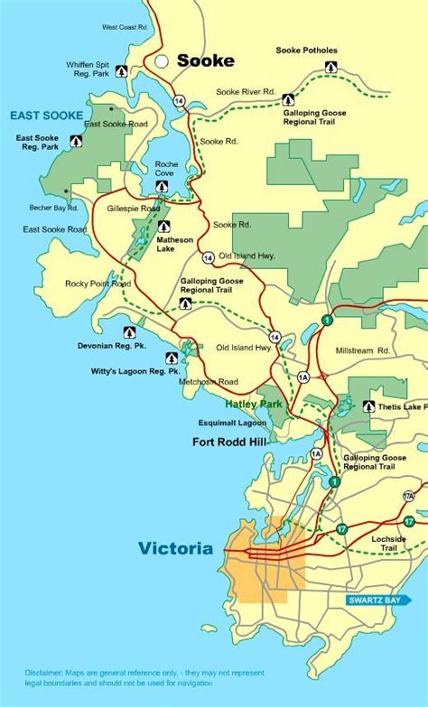 Map Victoria To Sooke Vancouver Island Bc Canada Île De Vancouver