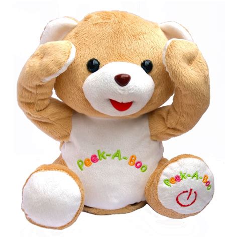 Cute Peek A Boo Teddy Bear Animated Stuffed Animal By Bo Toys Walmart