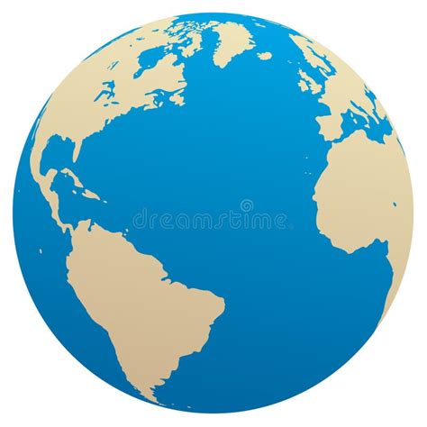 Vector Globe Atlantic Ocean Stock Vector Illustration Of Planets