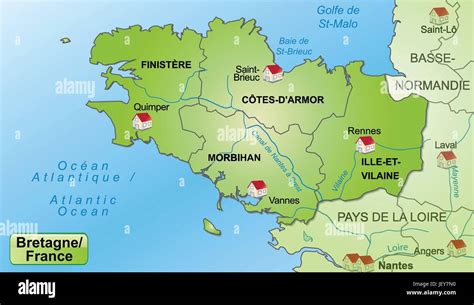 Bretagne Karte Vektor Stockfotos Und Bilder Kaufen Alamy