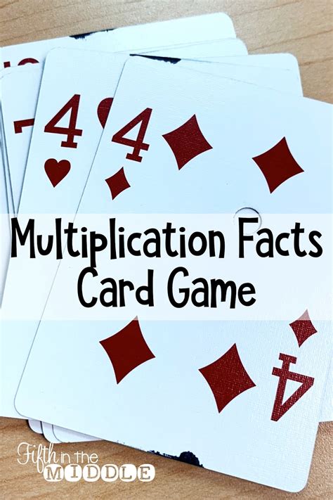 Multiplication Facts Card Game Fifth In The Middle