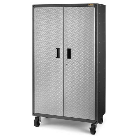 1pc brand adjustable shelves metal garage storage cabinet. Metal Storage Cabinet for Garage Casters Wheel Heavy Duty ...