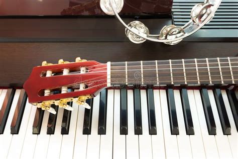 Guitar And Piano Stock Photo Image Of Music Black Play 41975482