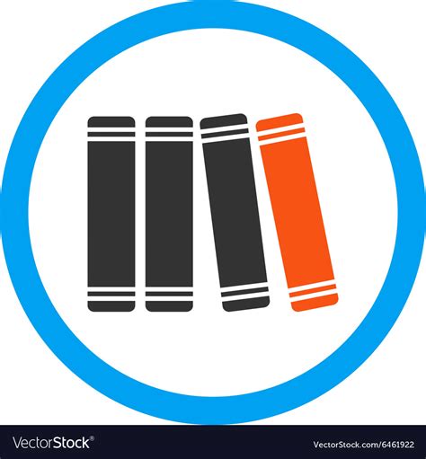 Library Books Rounded Icon Royalty Free Vector Image