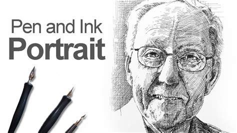 Pen And Ink Portrait Time Lapse Youtube