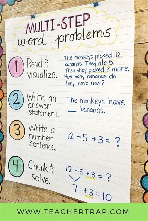 Two Step Word Problems Addition And Subtraction Anchor Chart