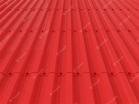 Premium Photo Red Metal Sheet Roof House Roof 3d Rendering