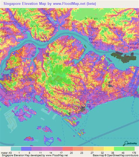 They are maps of theoretical floods, not maps of flooding forecast for an approaching storm. Singapore Elevation and Elevation Maps of Cities ...