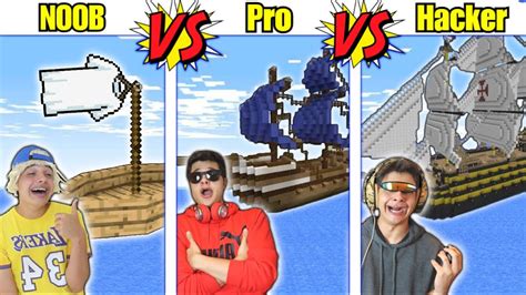 Noob Vs Pro Vs Hacker No Minecraft Quem ConstrÓi O Melhor Navio