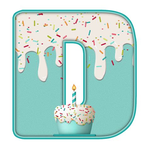 Teal Cupcakes Alpha Letter Birthday Scrapbook Single Letter