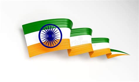 3d Flag Of India 3d Wavy Shiny Indian Ribbon Flag Isolated On White