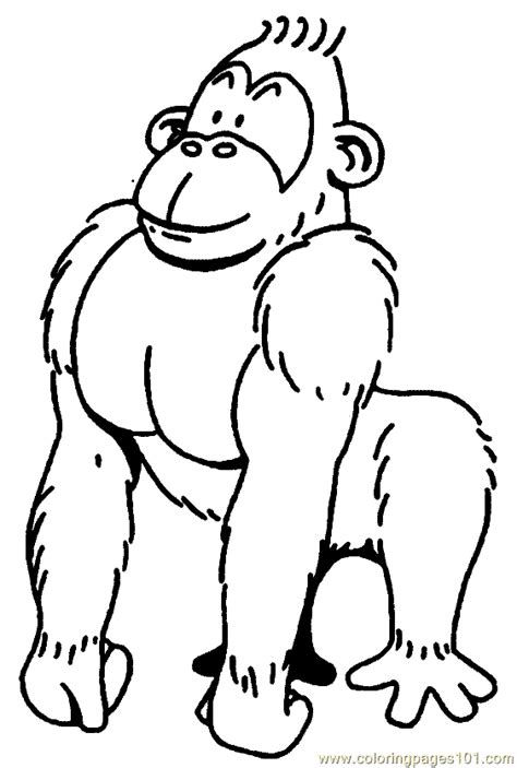 Cartoon contour illustration isolated on white background. Gorilla06 Coloring Page - Free Gorilla Coloring Pages ...