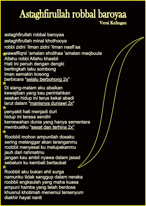 Robbi zidni ilman zidni ilman nafi'ah. lirik sholawat astagfirullah terbaru versi kelingan: lirik ...