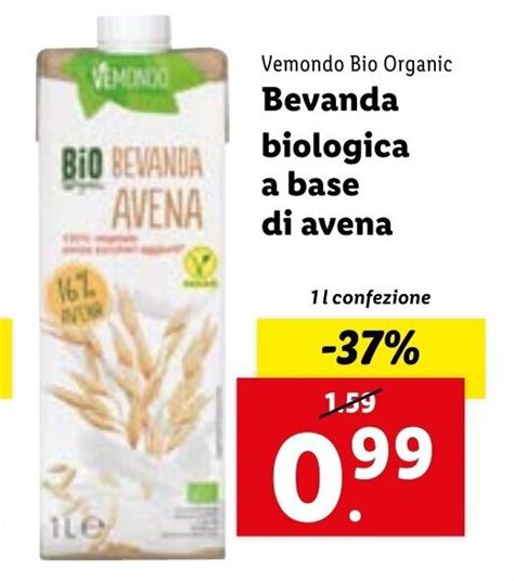 Offerta Vemondo Bio Organic Bevanda Biologica A Base Di Avena L Confezione Nel Volantino Di Lidl