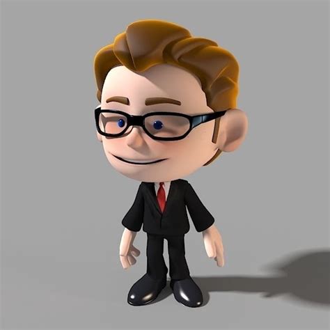 3d cartoon character models are ready for animation, games and vr / ar projects. Cartoon Character Businessman 3D Model animated rigged MAX ...