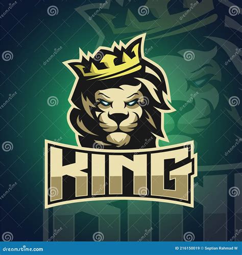 Vector Illustration Crown Of Lion King Logo Mascot Stock Vector