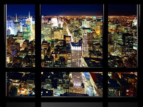 Window View Special Series Skyline By Night Manhattan New York