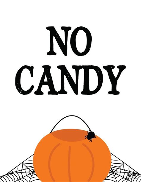 No Candy 2 Halloween Signs Halloween Printables Free Candy Signs