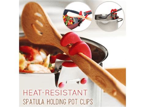 Stainless Steel Heat Resistant Spoon Rest Spatula Holder Hot Pot Clipper