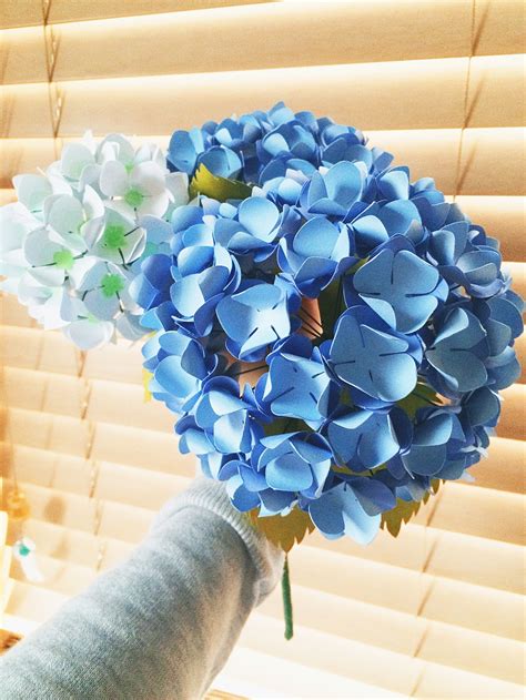 The plant's copious white summer flowers turn pink in the fall. Paper Hydrangeas Tutorial — Only Just Becoming