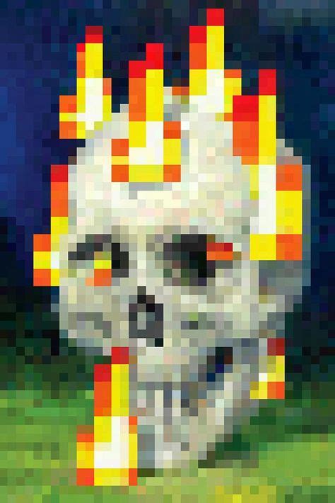 Minecraft Flaming Skull Painting