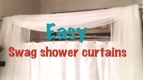 The curtain brackets for swag drapes will hold back swag curtains at the top for a lovely draping effect. DIY SWAG SHOWER CURTAIN - YouTube