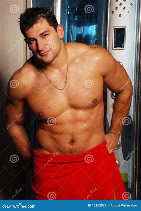 bodybuilder in the shower stock image image of toned 12102973