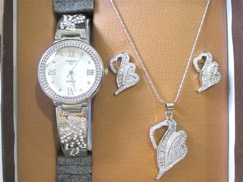 Elegant Silver Jewellery And Watch T Set Price In Pakistan M012478