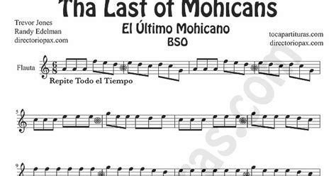 Tubescore The Last Of The Mohicans Sheet Music For Flute And Recorder Last Of Mohicans Soundtrak