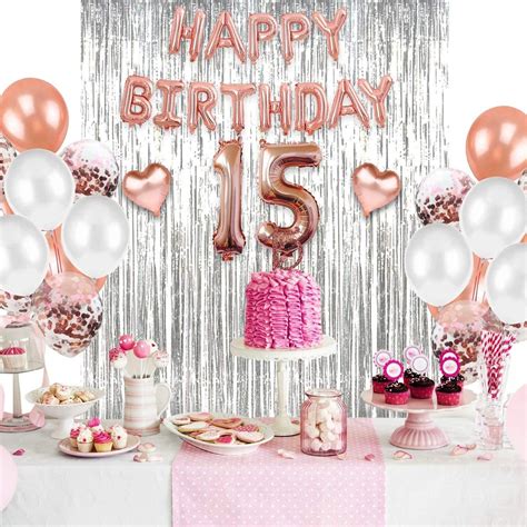 Sweet 15th Birthday Supplies Set And Decorations Includes 15th