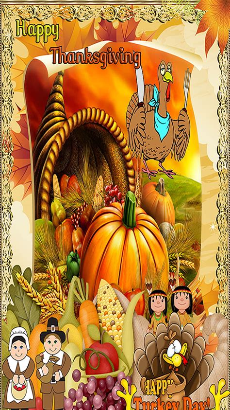 Happy Thanksgiving Holidays Pilgrims Pumpkin Thanksgiving Turkey