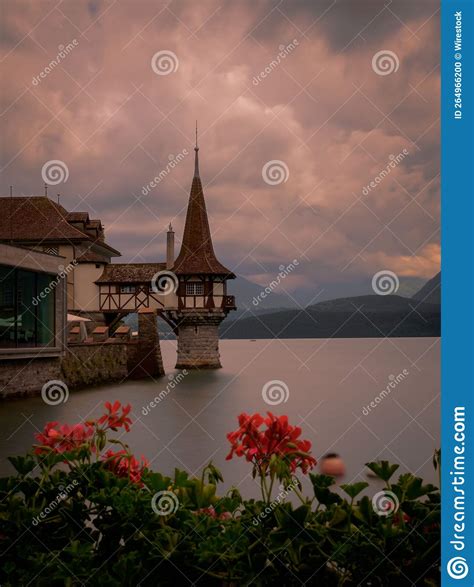 Beautiful Shot Of Oberhofen Castle Near The Lake Thun In Switzerland