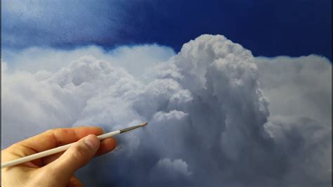 How To Paint Clouds Realistic Cloud Painting Tutorial Youtube