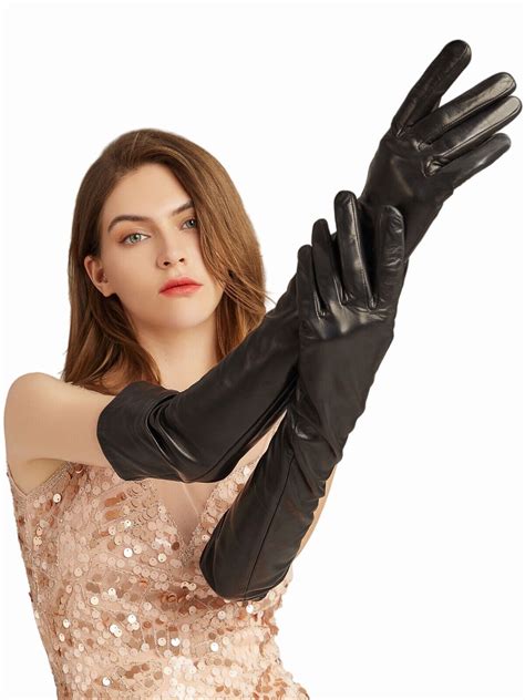 Long Leather Gloves Long Gloves Black Gloves Elbow Gloves Evening