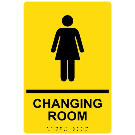 Portrait Ada Womens Changing Room Braille Sign Rre 14776blkonorng
