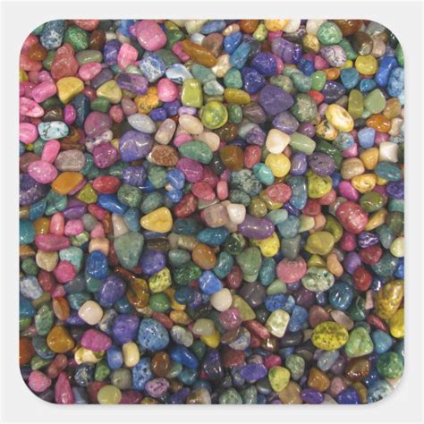 Colorful Smooth Shiny Rocks And Pebbles Square Sticker