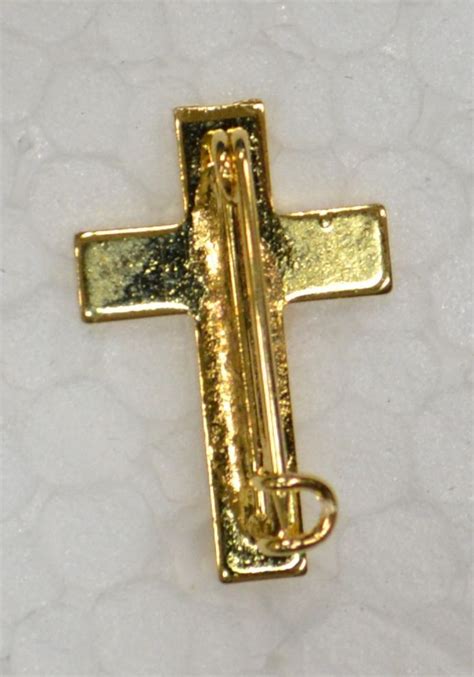 Priest Lapel Pin Gilt Finish Crucifix Cross 17mm X 25mm A Quality