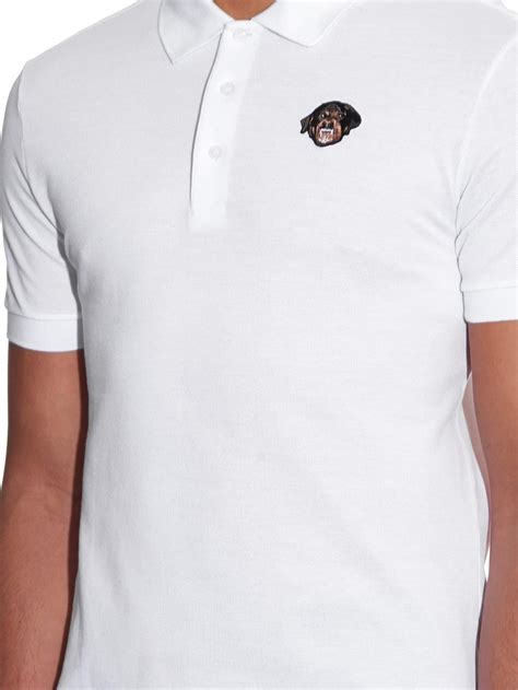 Lyst Givenchy Cuban Fit Rottweiler Embroidered Polo Shirt In White