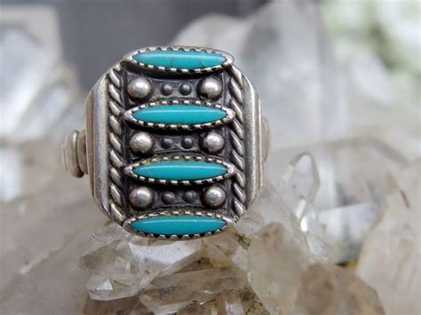 Bell Trading Post Sterling Silver Turquoise Ring Zuni Etsy