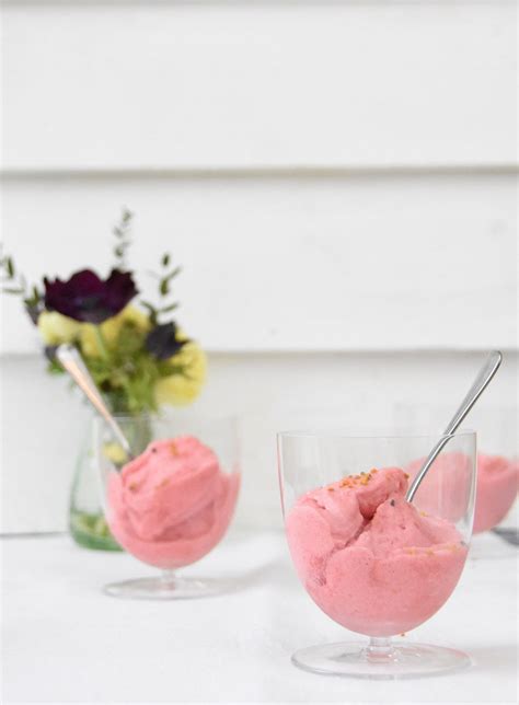 Rhubarb And Ginger Sorbet Recipe With Images Ginger Sorbet Rhubarb