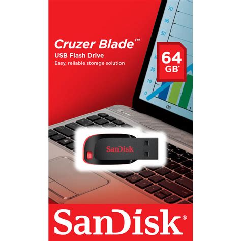 Pendrive Sandisk Cruzer Blade 64gb Usb20 Negro Rojo