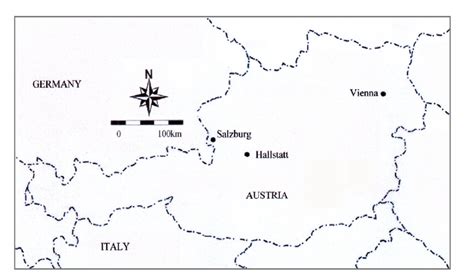 Location Map Of The Hallstatt Salt Mines Austria Download