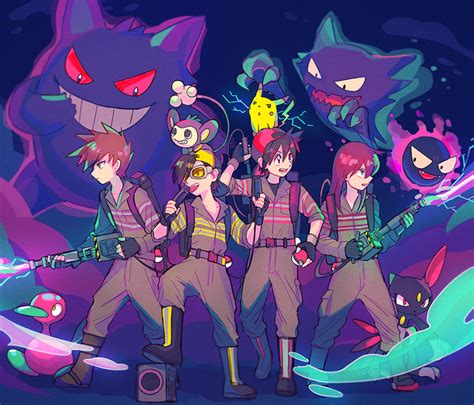 Pikachu Red Ethan Blue Oak Gengar And 6 More Pokemon And 2 More Drawn By Itomefunori1