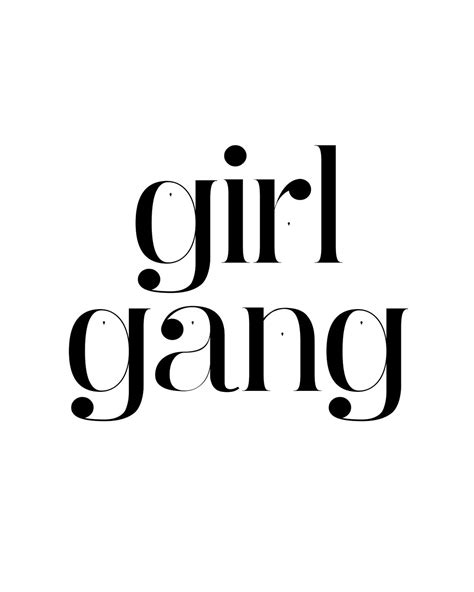 Girl Gang Print Feminist Typographic Art Girl Power Etsy