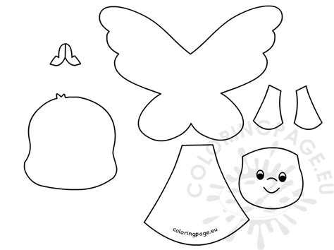 Cute Angel Paper Templates Printable Coloring Page