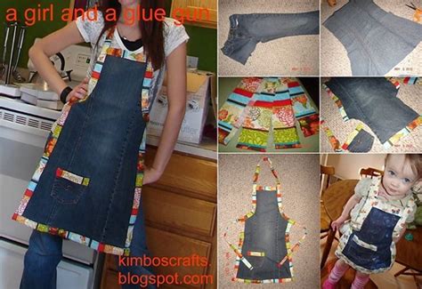 But you are only planning to use the chair portion, which includes the rear pockets, so buy whatever is cheapest. Turn Old Jeans into a Chic Apron - DIY - AllDayChic