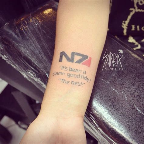 mass effect video game quote tattoo by sarra lynnette at stingray tattoo mass effect tattoo