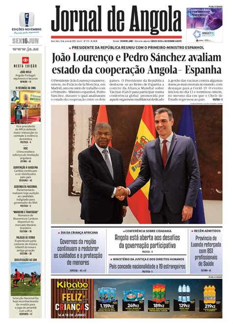 Jornal De Angola Sexta 16 De Junho De 2023